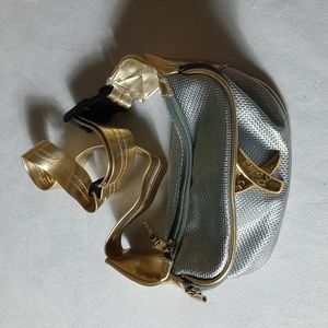 By Roma Small Silver and Gold Fanny Pack